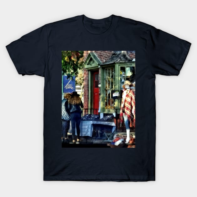 New Hope PA - Shopping Along Main Street T-Shirt by SusanSavad